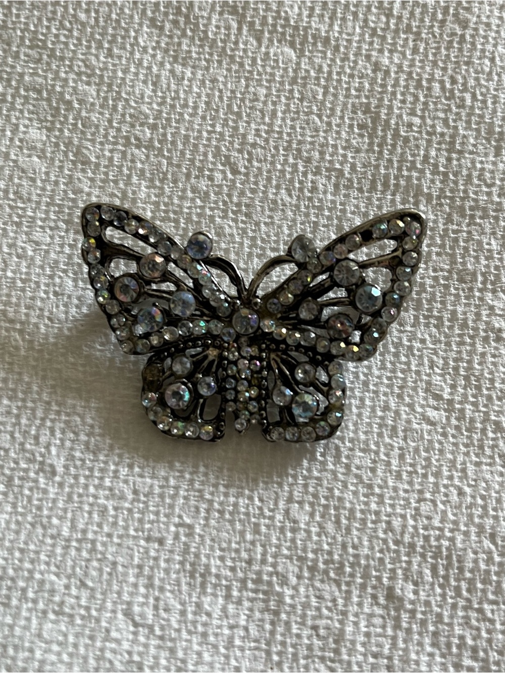 Vintage Butterfly Brooch Pin - Silver Tone